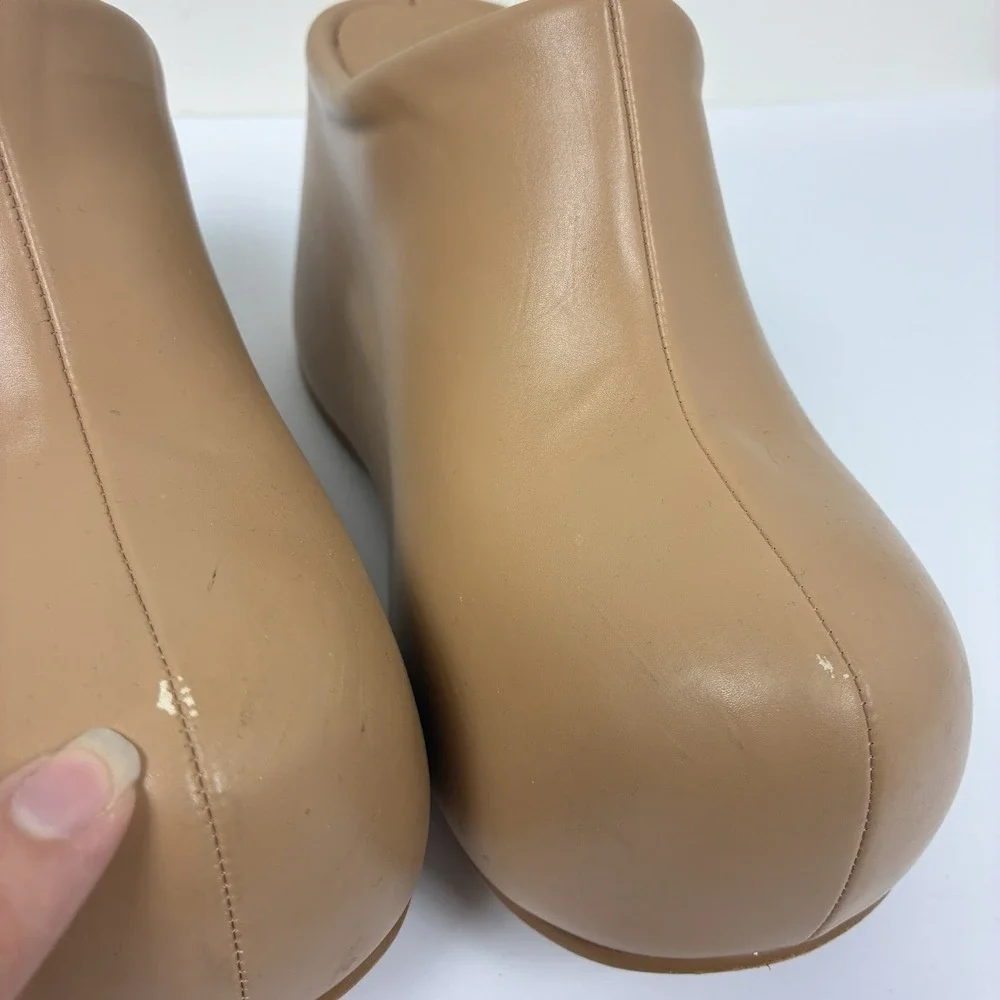 Mod Jeffrey Campbell Cloggin Tan Platform Mule Clogs 7.5 Comic-Con Costume Anime
